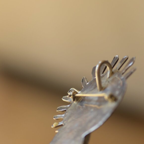 Sterling Silver Bone Shaman Motif Brooch & Pendant Signed MT 1995 - Picture 7 of 9